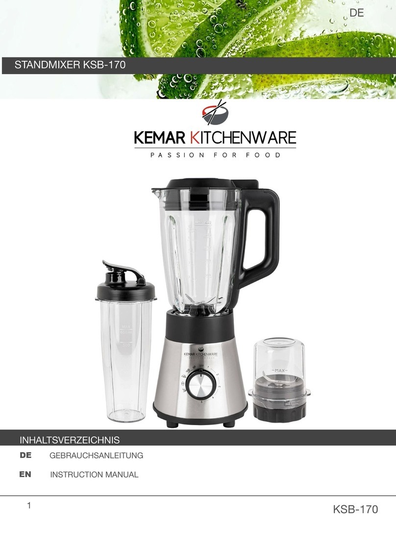 Kemar Kitchenware KSB-170 instruction manual