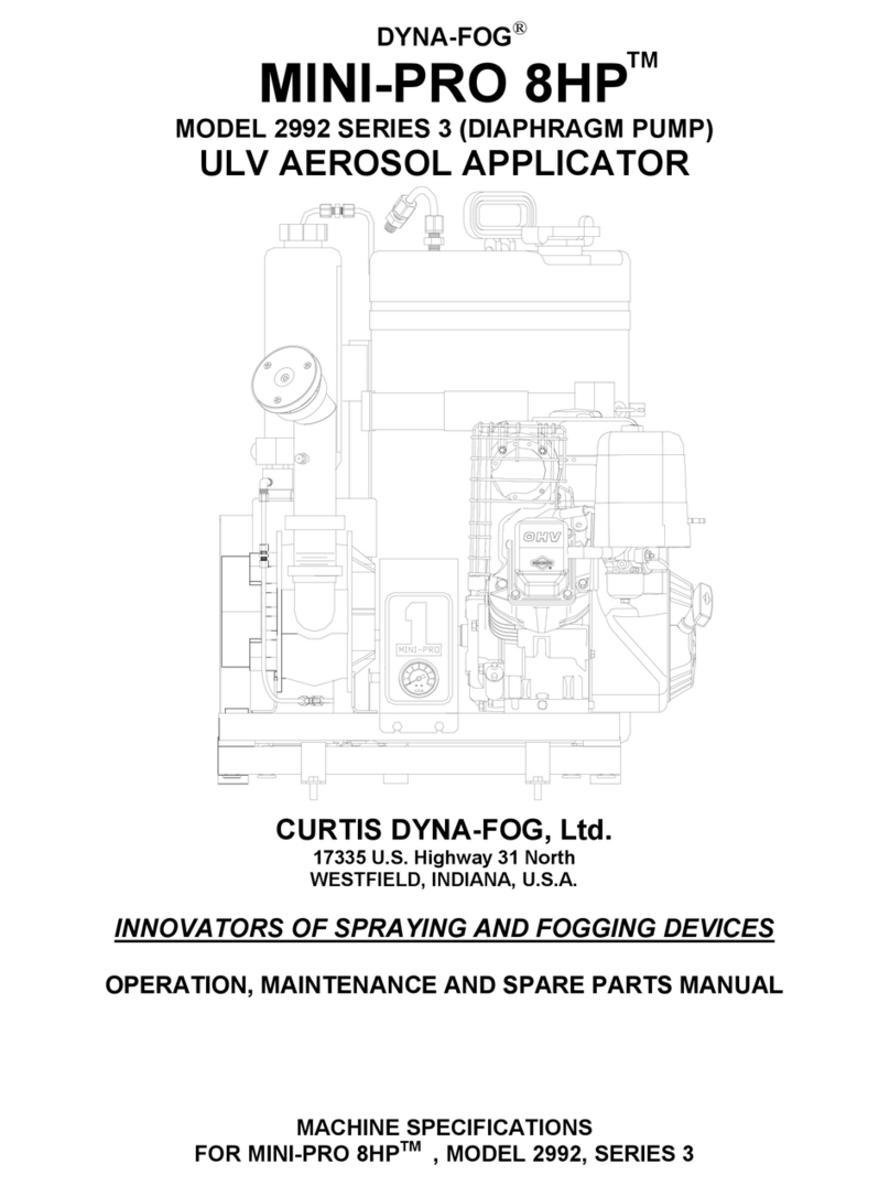 Curtis DYNA-FOG MINI-PRO 8HP 3 Series OPERATION, MAINTENANCE AND SPARE PARTS MANUAL