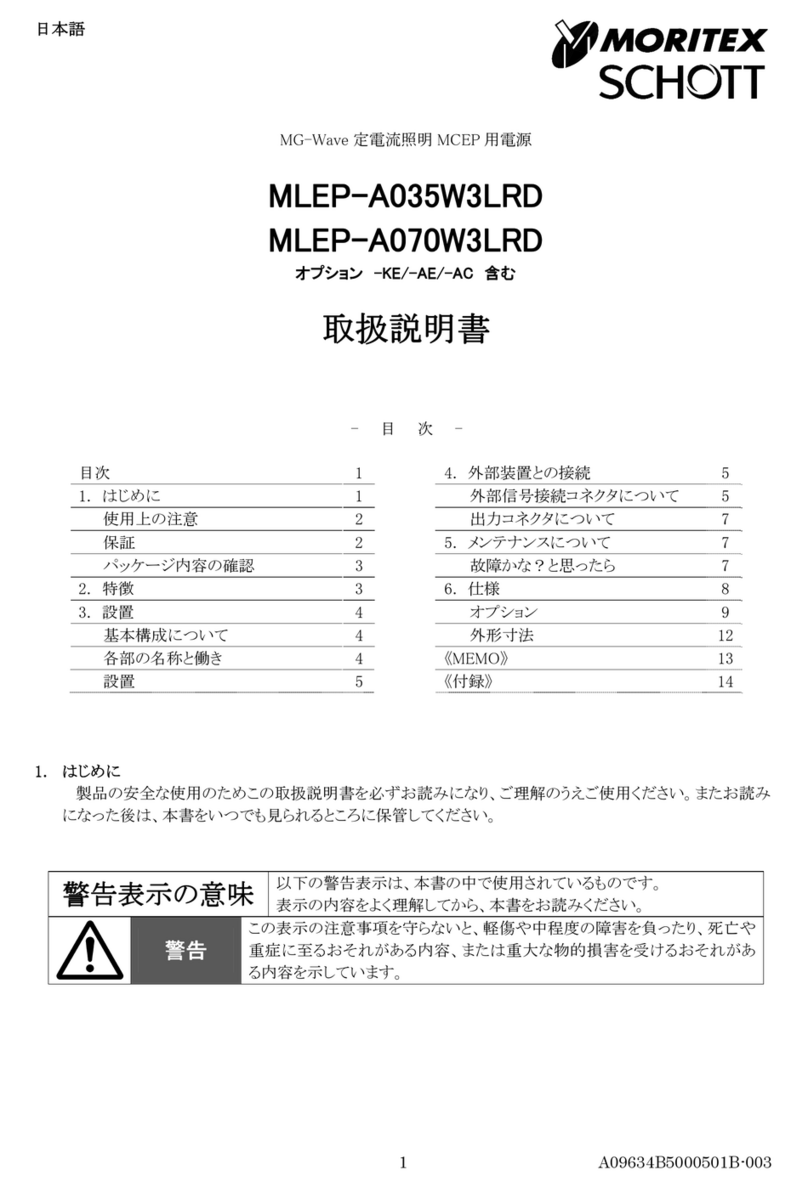 Moritex Schott MLEP-A035W3LRD instruction manual