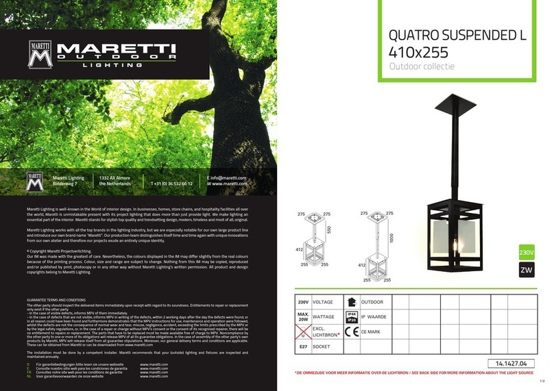 Maretti QUATRO SUSPENDED L 410x255 quick start guide