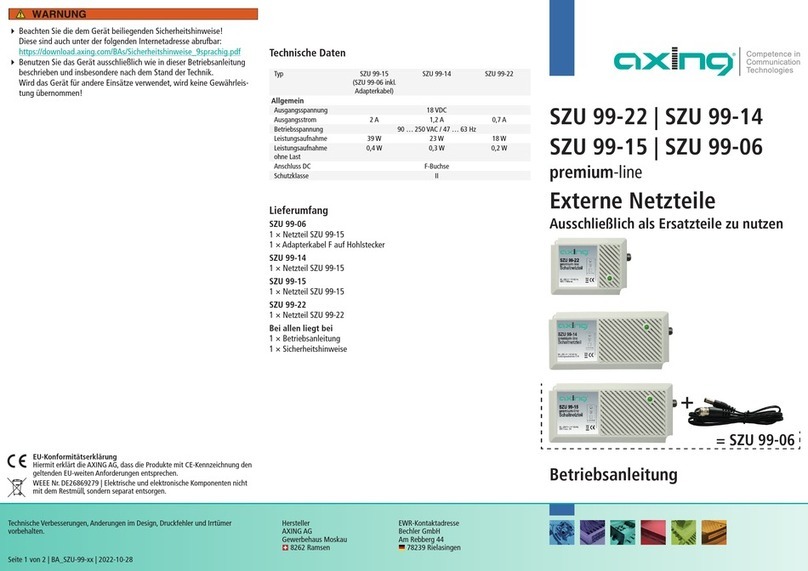 axing ZU 99-22 Operation instructions