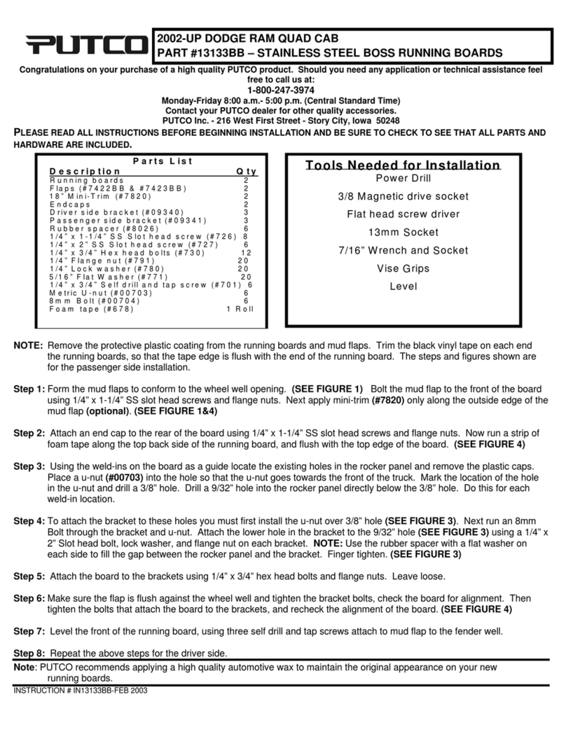 PUTCO 13133BB quick start guide