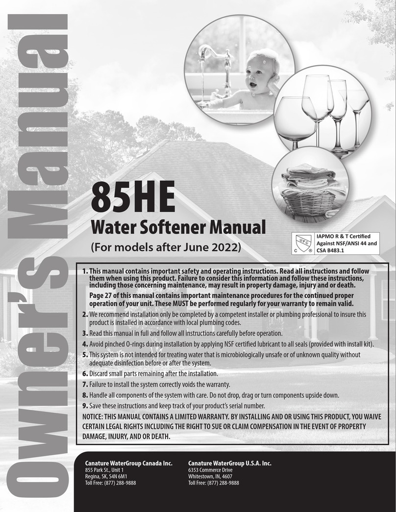 Canature WaterGroup 85HE owner's manual