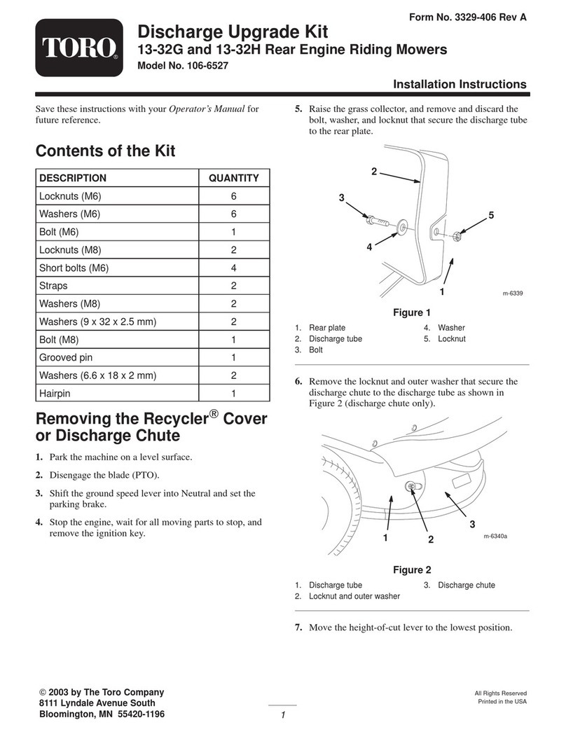 Toro 13-32G Wheel Horse installation instructions