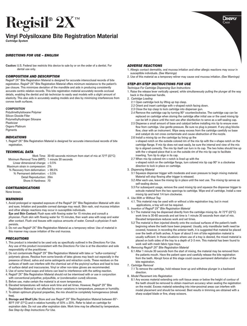 DENTSPLY Regisil 2X User manual