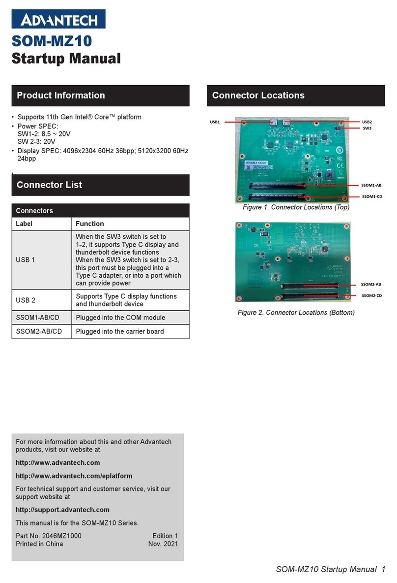 Advantech SOM-MZ10 Startup manual