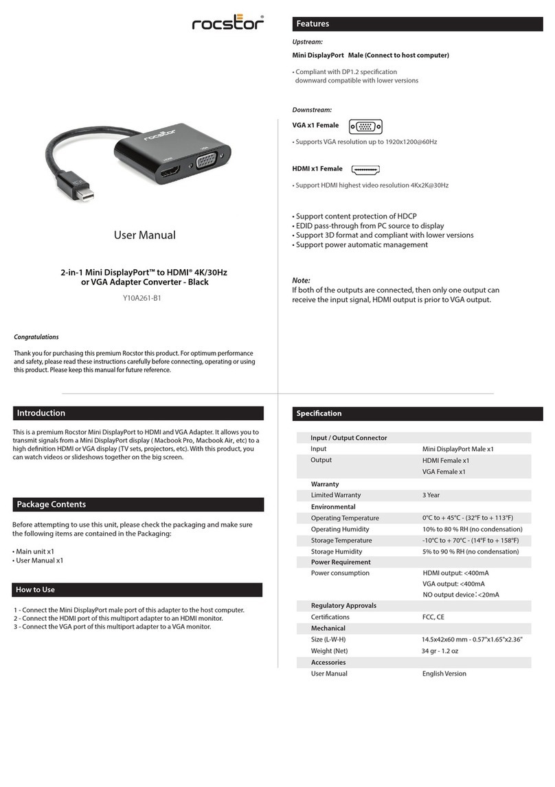 Rocstor Y10A261-B1 User manual