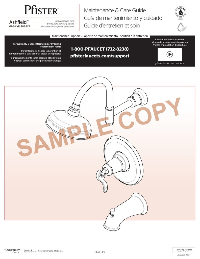 Pfister Ashfield G89-XYP Maintenance & Care Guide