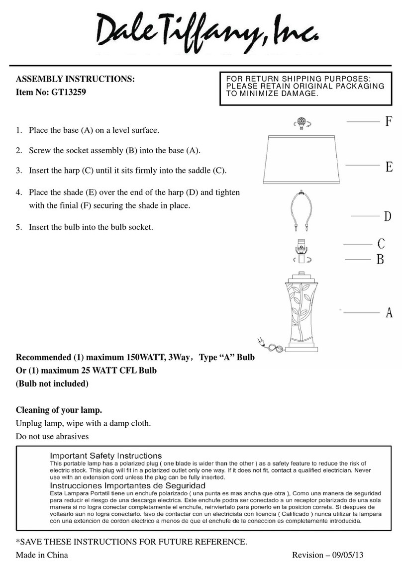 Dale Tiffany GT13259 Assembly instructions
