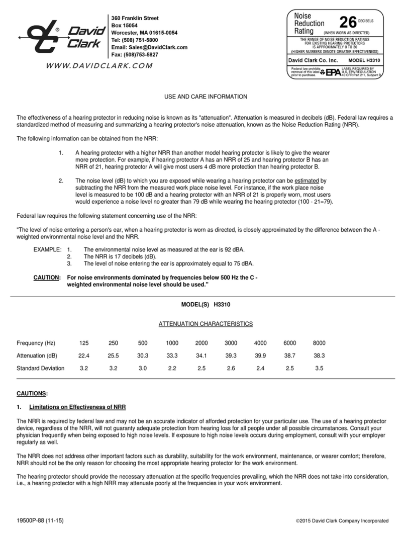David Clark H3310 User manual