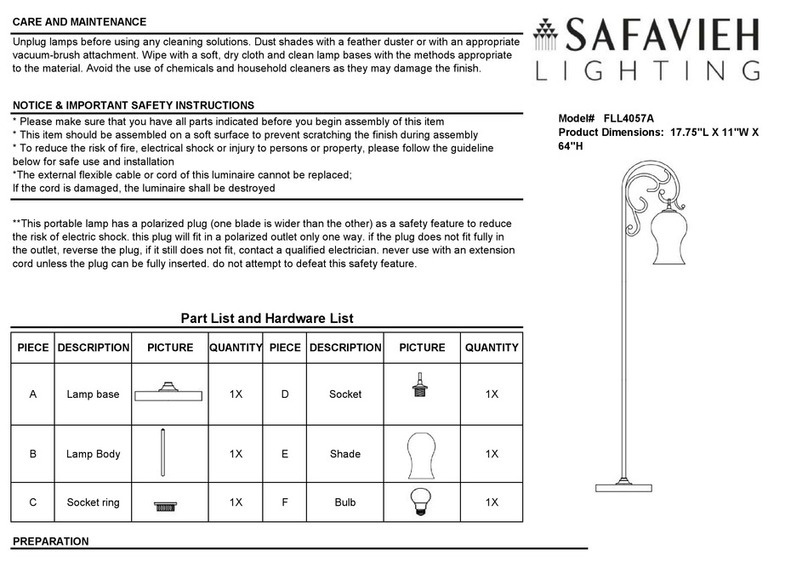 Safavieh Lighting FLL4057A User manual