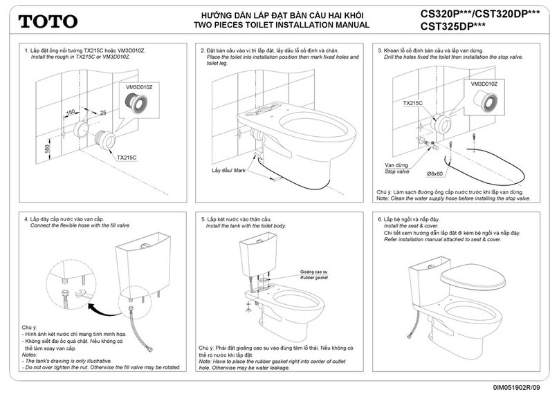 Toto CS320P Series installation manual