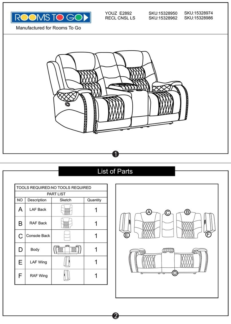 ROOMS TO GO 15328950 User manual