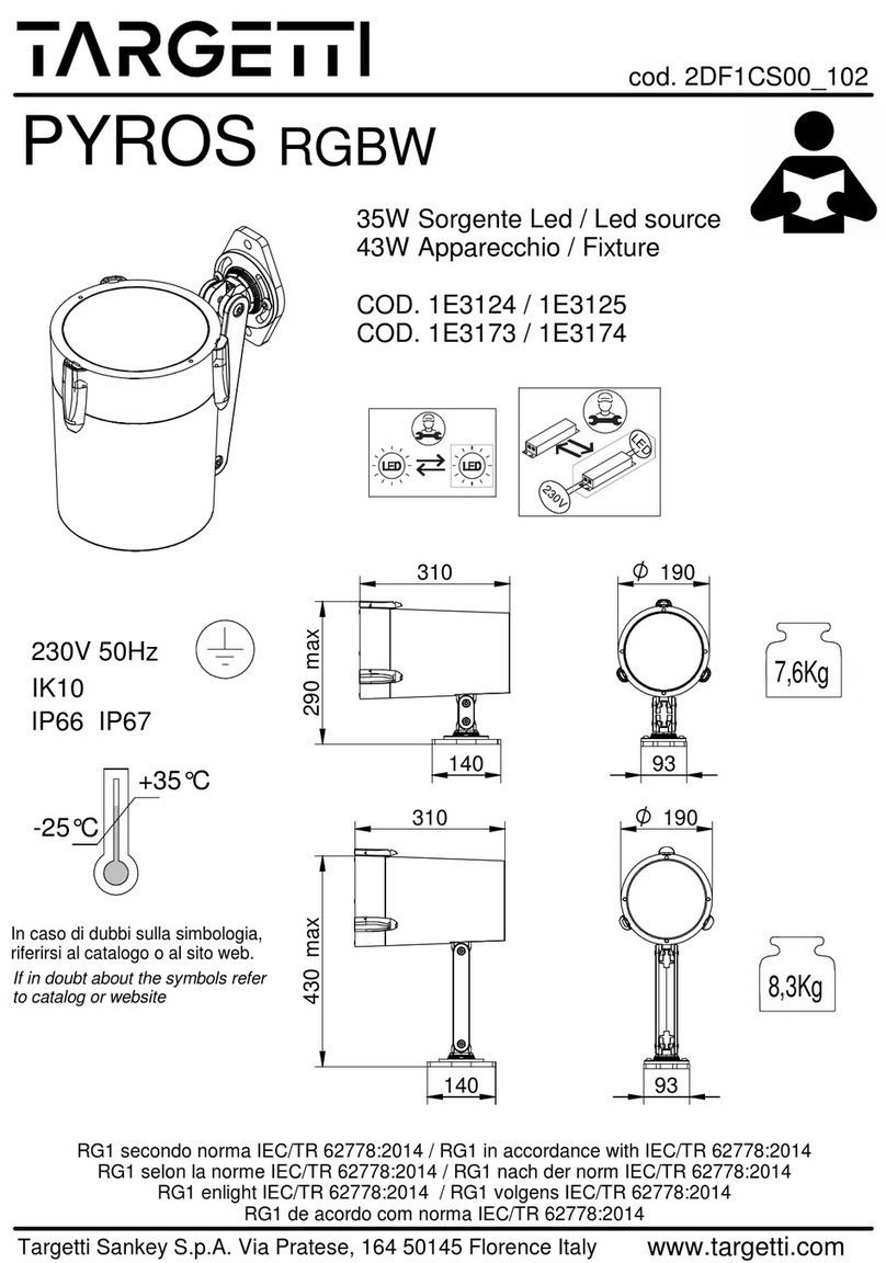 Targetti PYROS 1E3124 quick start guide