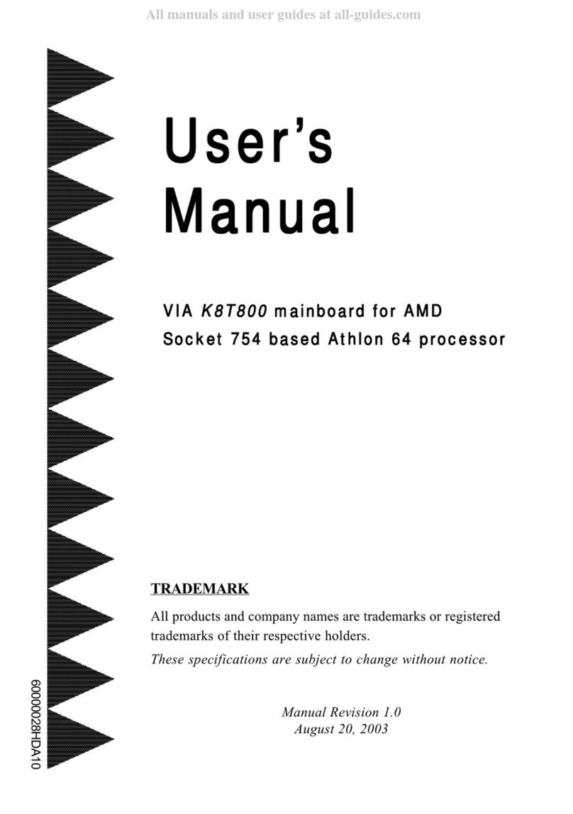 Intel VIA K8T800 User manual