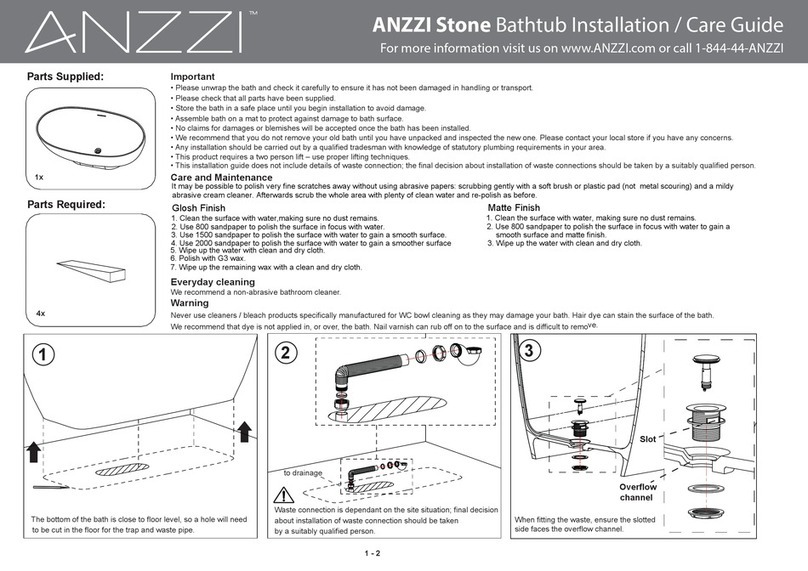 Anzzi Stone Installation and care guide