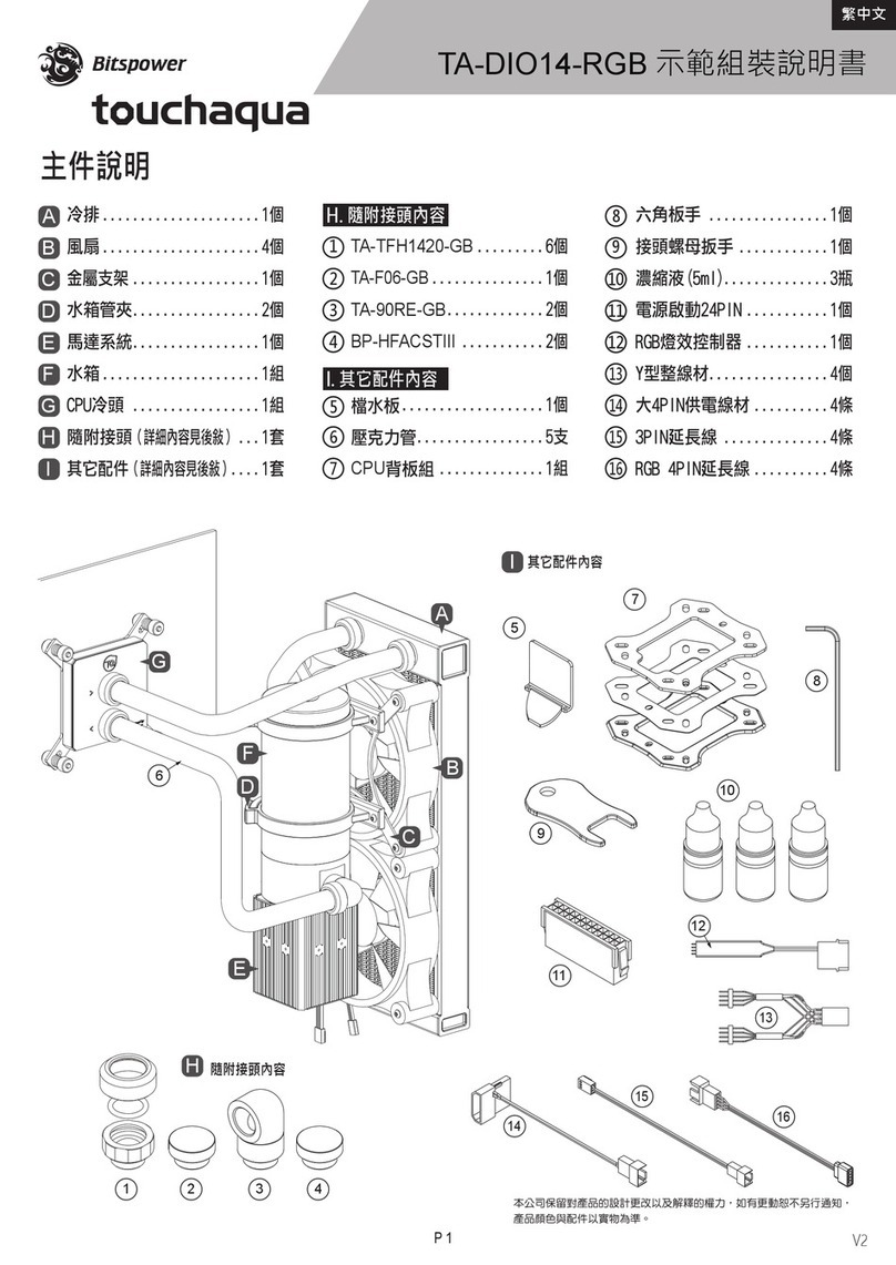 Bitspower Touchaqua TA-DIO14-RGB User manual