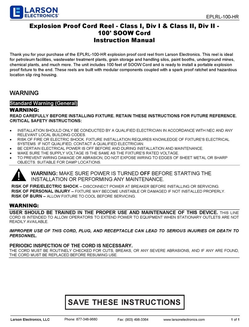 Larson Electronics EPLRL-100-HR User manual Larson Electronics EPLRL-100-HR User manual