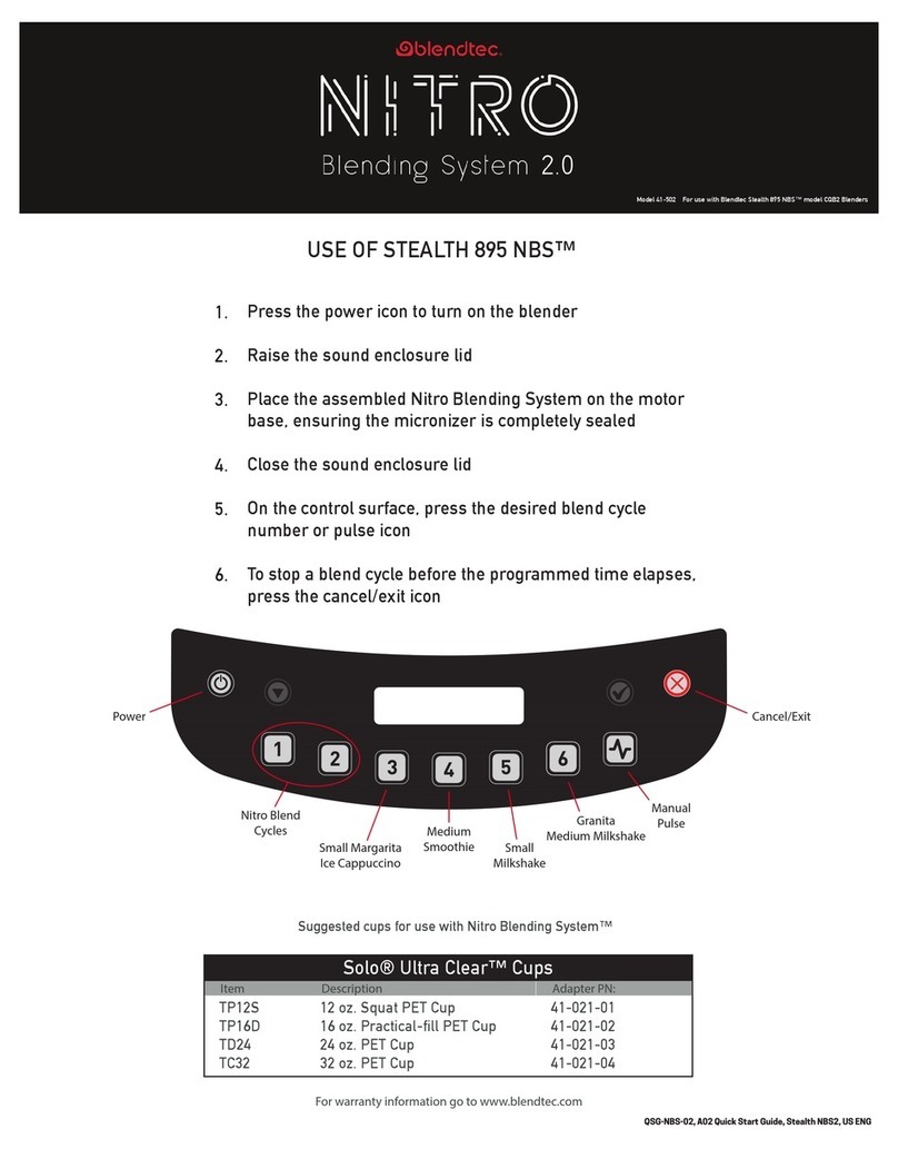 Blendtec NITRO Blending Systems 2.0 User manual