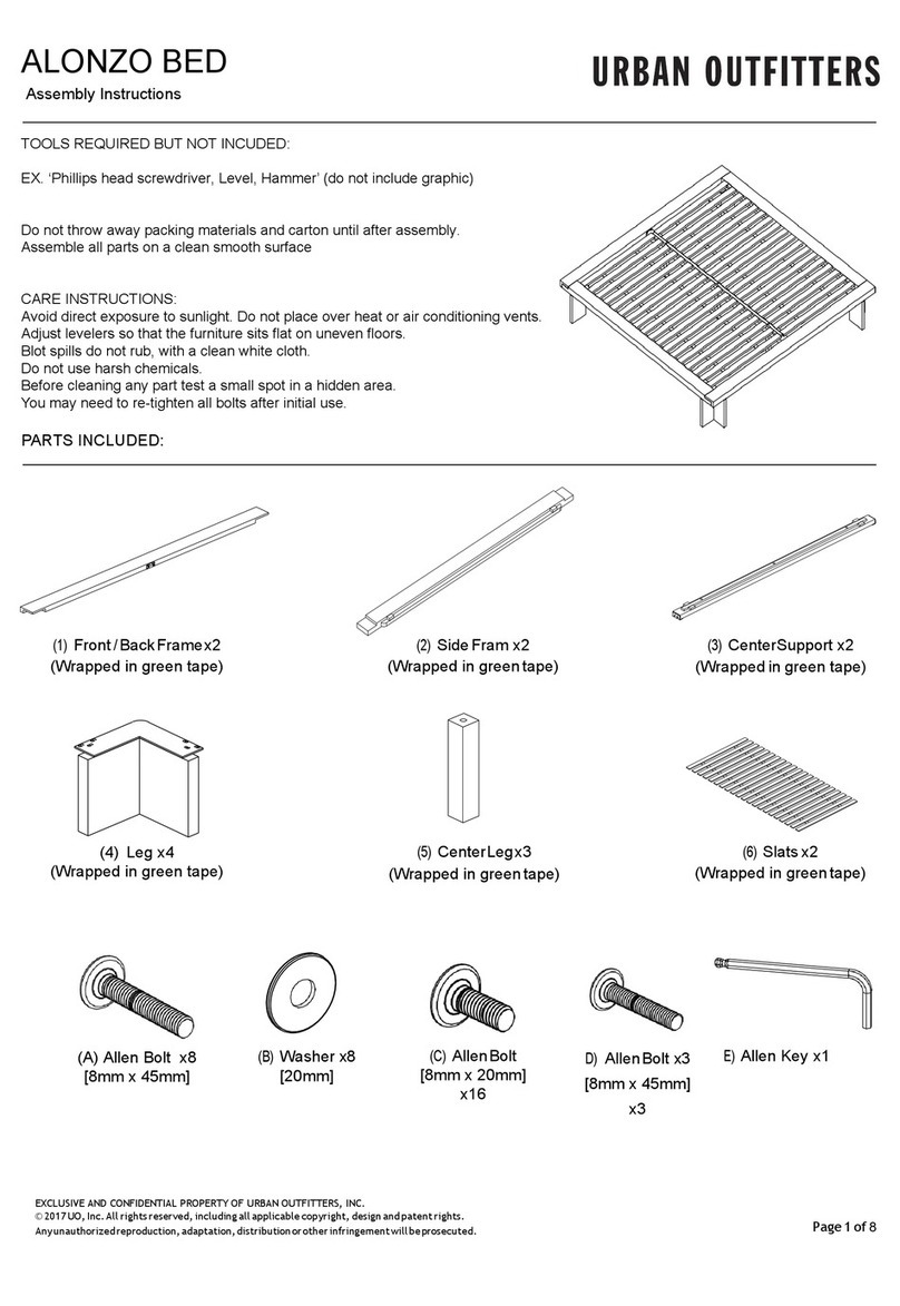URBAN OUTFITTERS ALONZO BED Assembly instructions