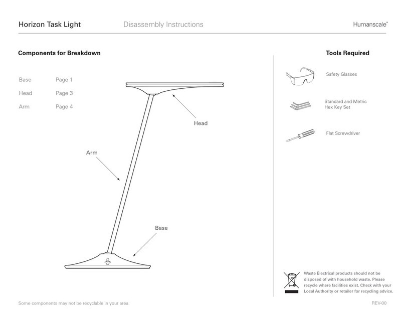 Humanscale Horizon Task Light Disassembly instructions