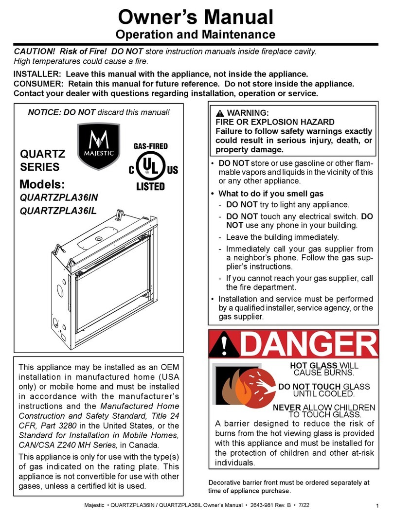 Majestic QUARTZPLA36IN owner's manual