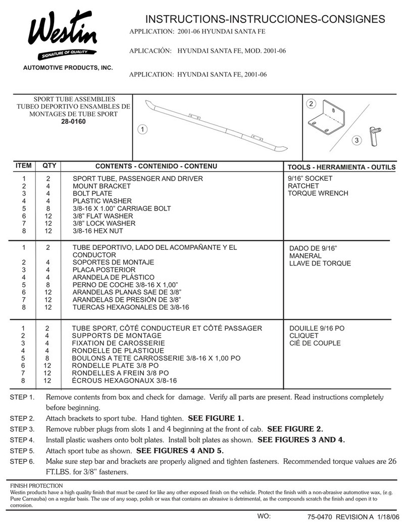 Westin 28-0160 User manual
