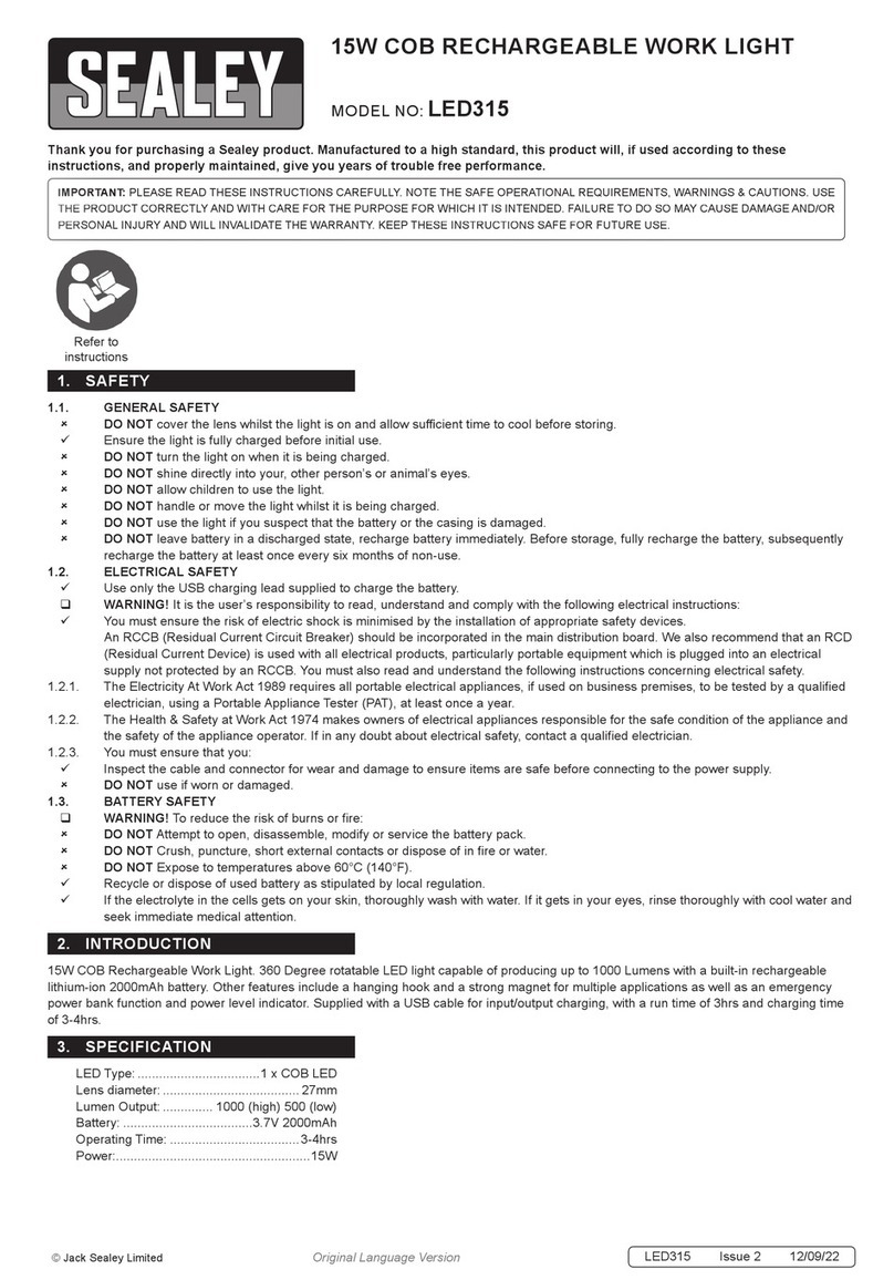 Sealey LED315 User manual