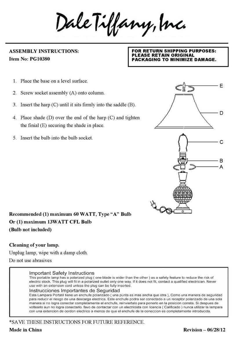 Dale Tiffany PG10380 Assembly instructions