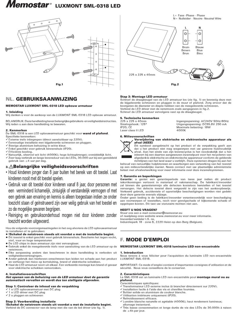 Memostar LUXMONT SML-0318 LED quick start guide