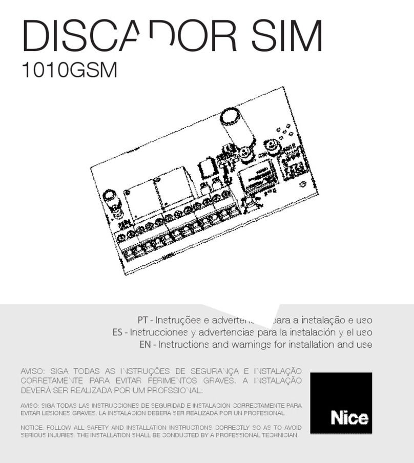 Nice DISCADOR SIM 1010GSM Technical specifications