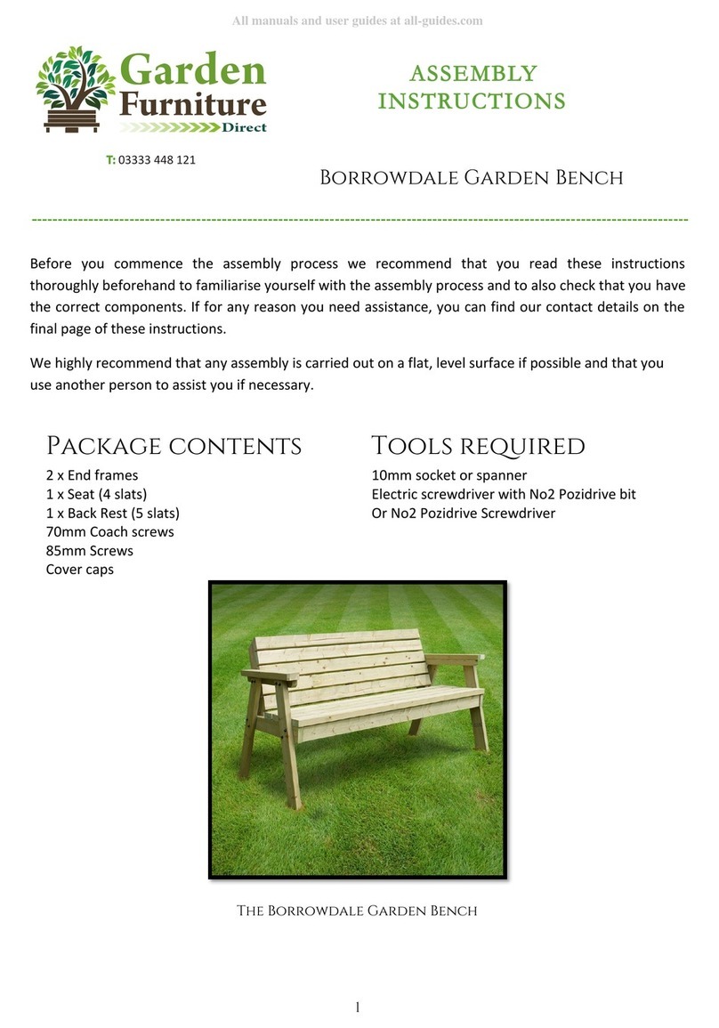 Garden Furniture Direct Borrowdale Garden Bench Assembly instructions