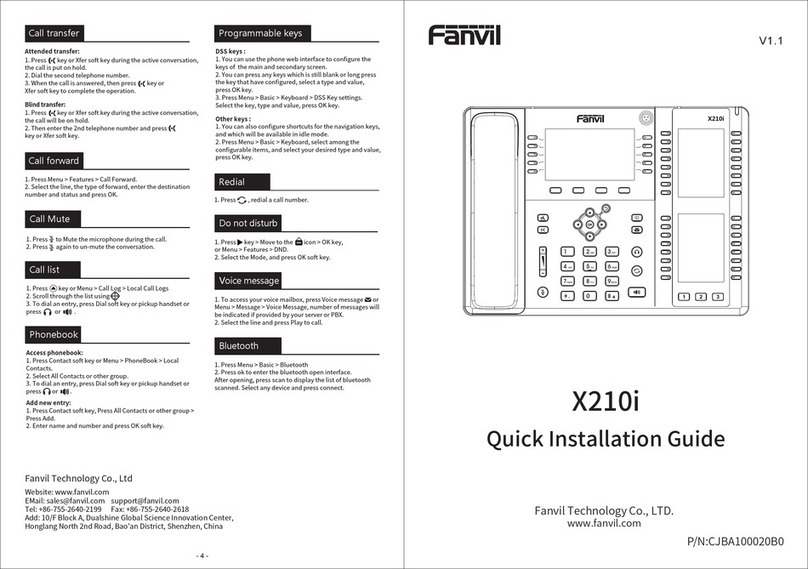 Fanvil X210i User manual
