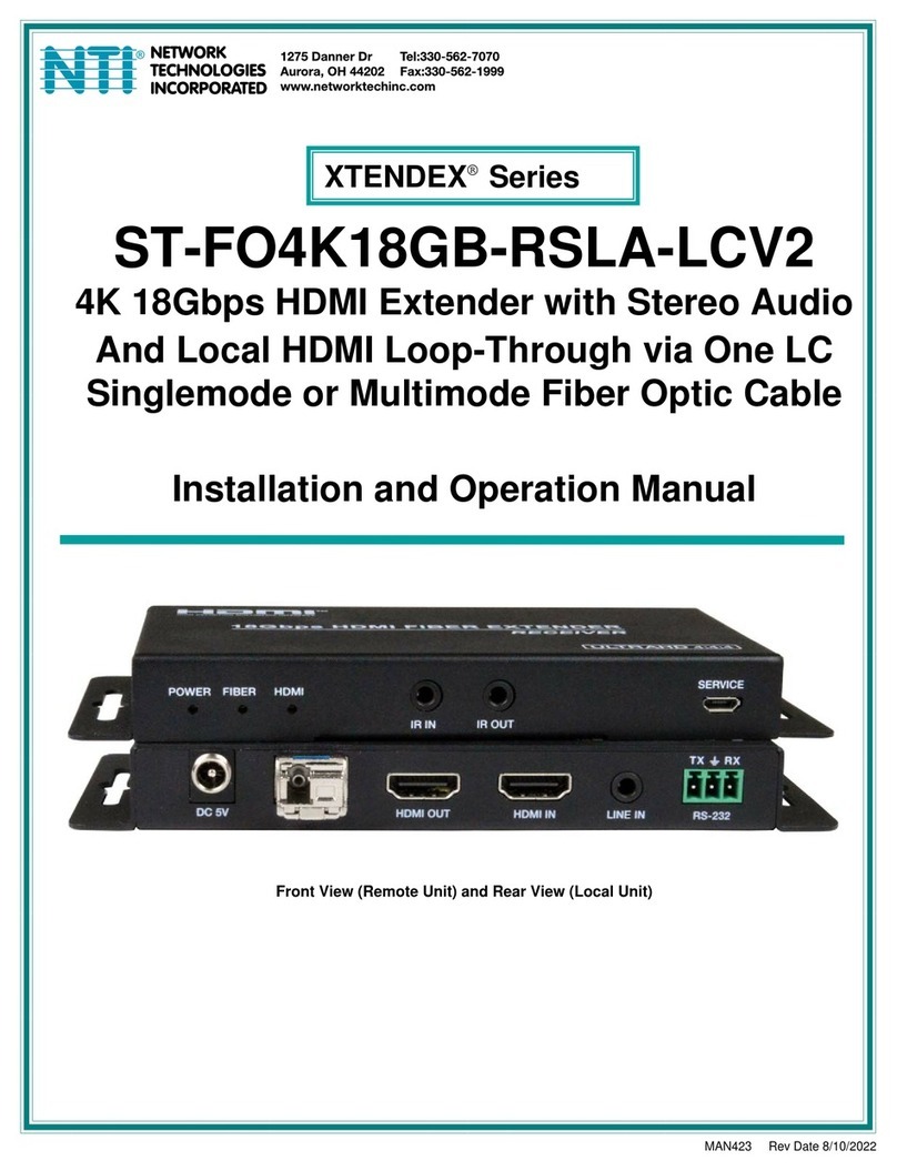 NTI XTENDEX ST-FO4K18GB-RSLA-LCV2 Installation and operation manual