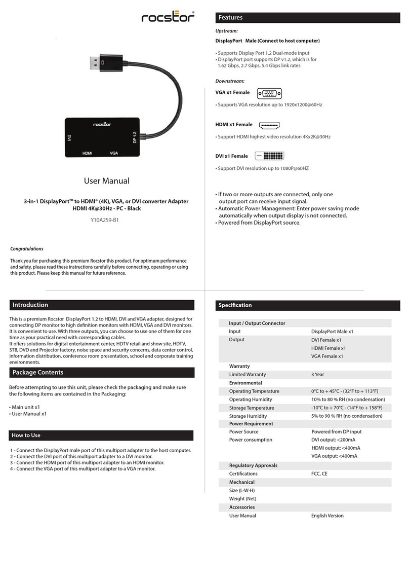 Rocstor Y10A259-B1 User manual
