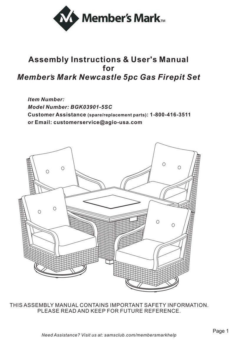 Members Mark Newcastle BGK03901-5SC Assembly instructions & user manual