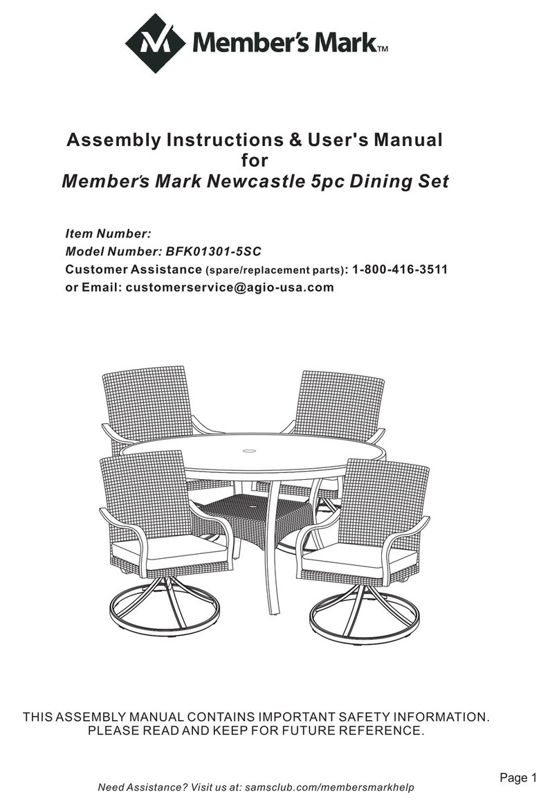 Members Mark Newcastle BFK01301-5SC Assembly instructions & user manual Members Mark Newcastle BFK01301-5SC Assembly instructions & user manual