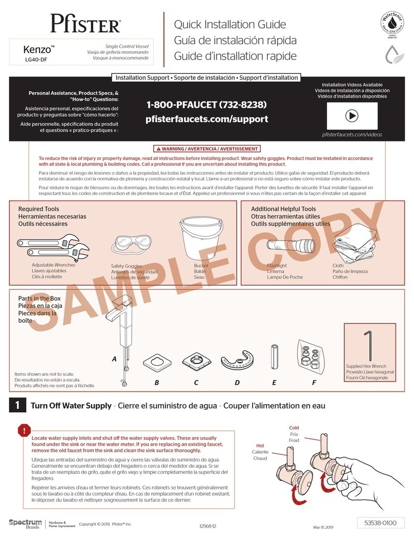 Spectrum Brands Pfister Kenzo LG40-DF User manual
