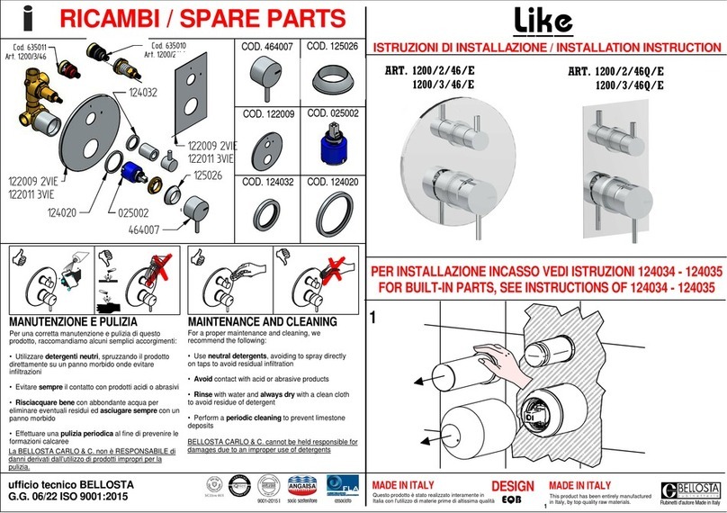 BELLOSTA Like 1200/2/46/E Installation instruction BELLOSTA Like 1200/2/46/E Installation instruction