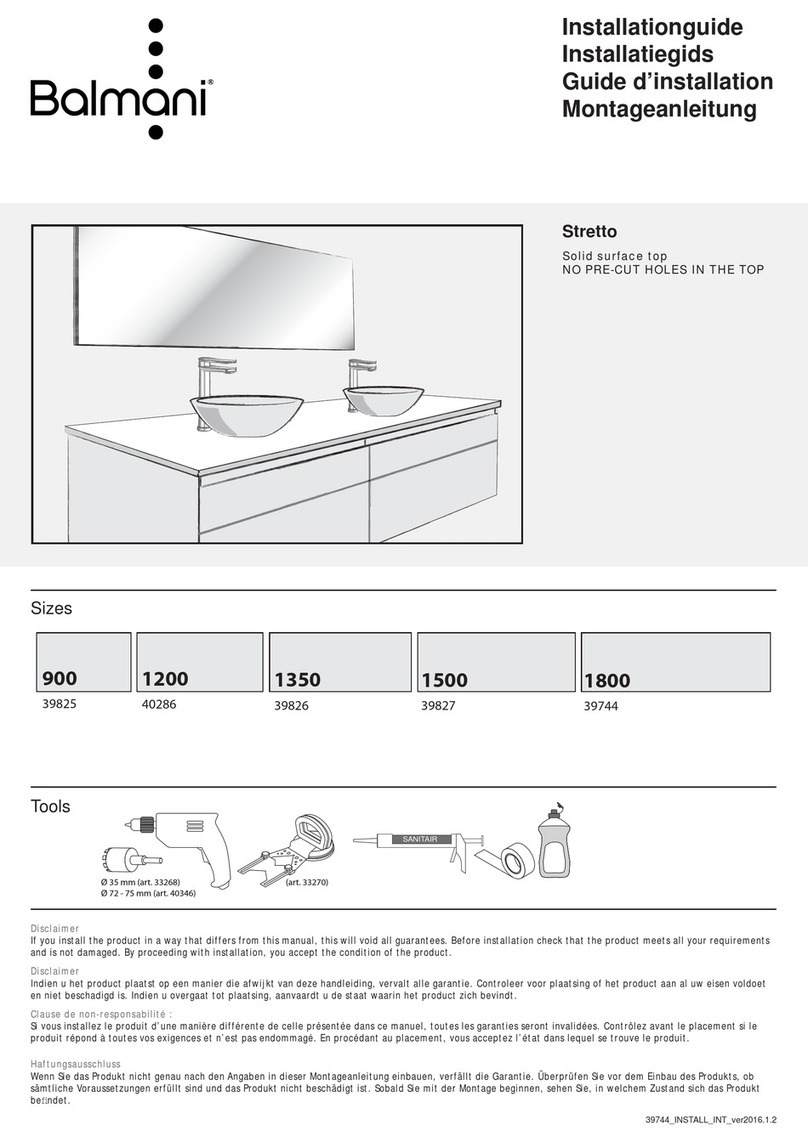 Balmani Stretto 900 installation guide Balmani Stretto 900 installation guide