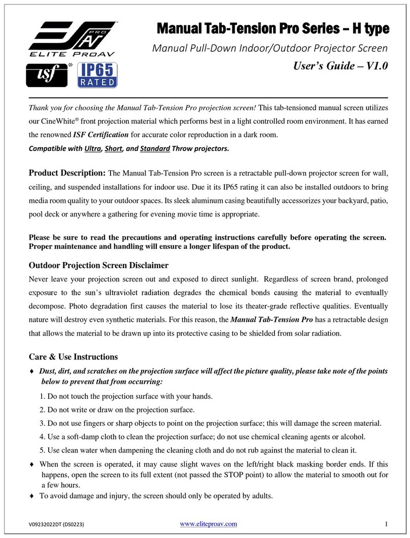 EliteProAV Pro Series User manual