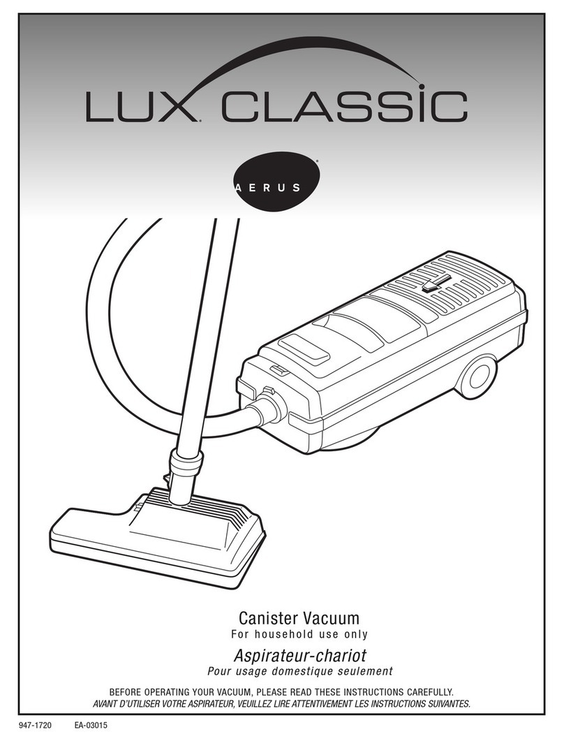 Aerus LUX CLASSIC quick start guide
