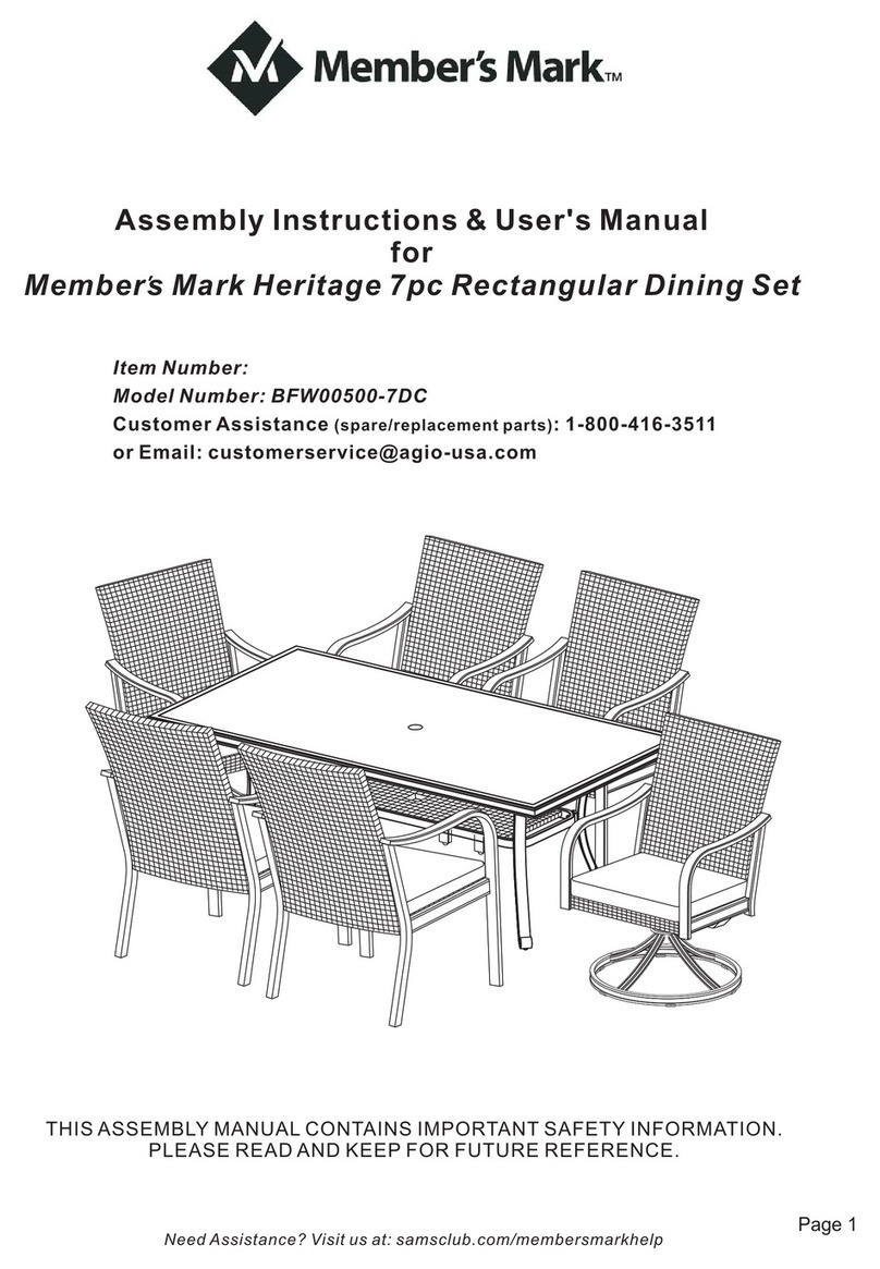 Members Mark BFW00500-7DC Assembly instructions & user manual