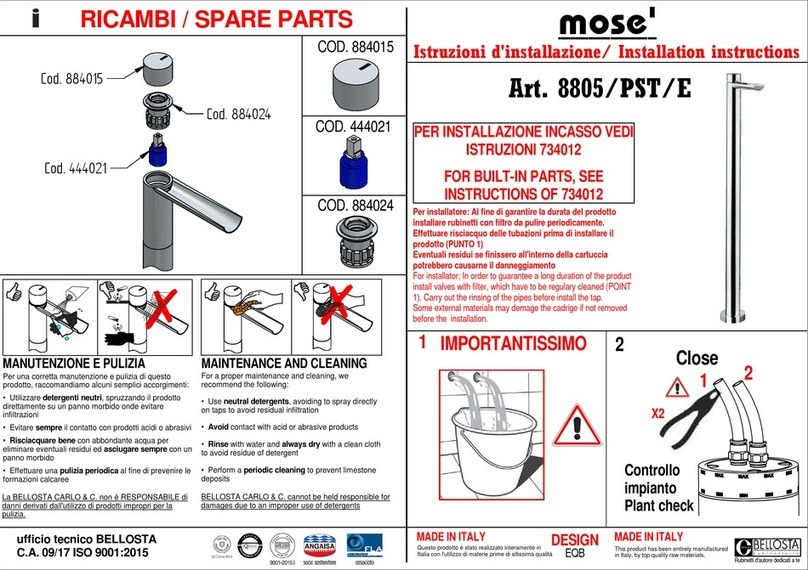 BELLOSTA mose 8805/PST/E installation instructions