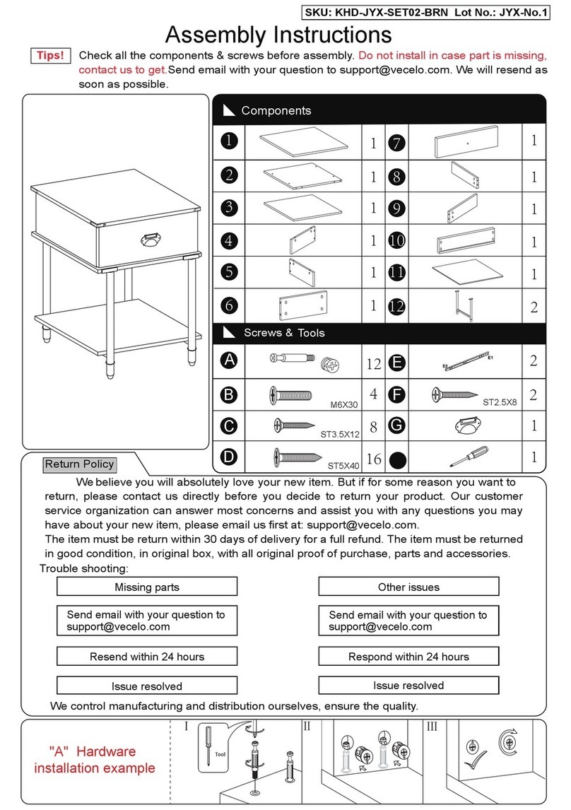 VECELO KHD-JYX-SET02-BRN User manual