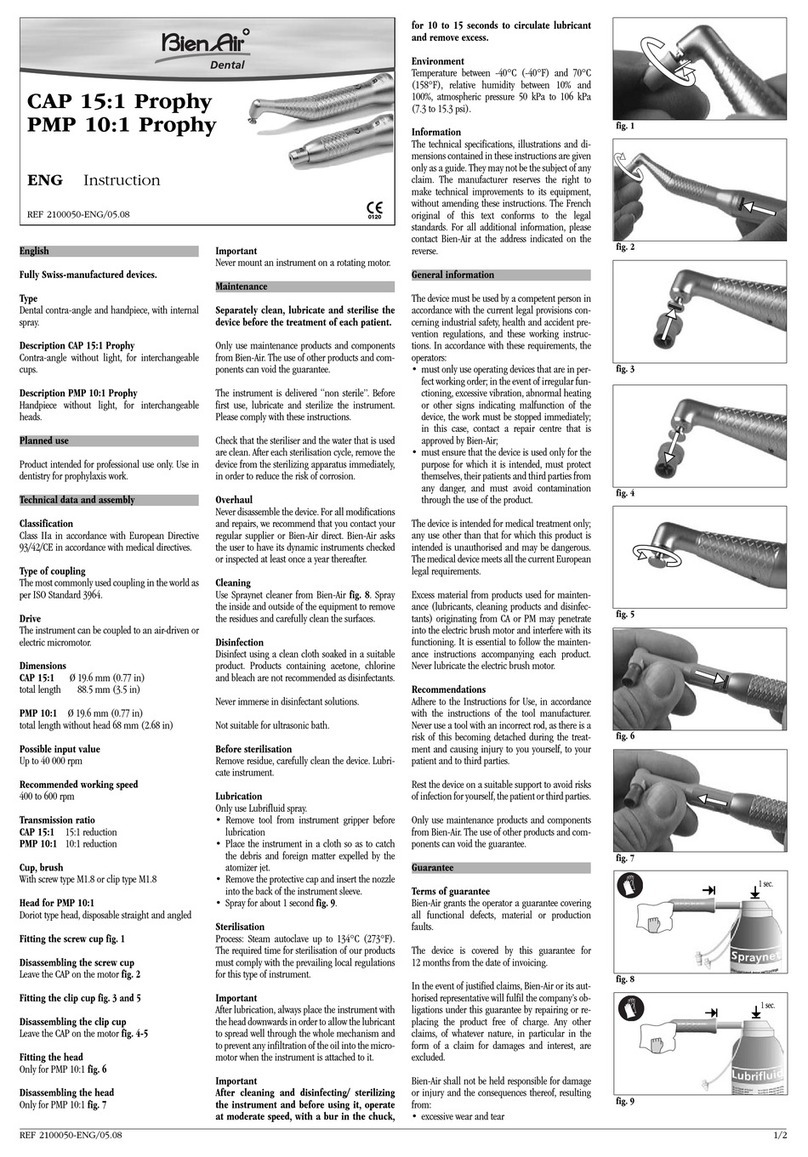 Bien Air CAP 15:1 Prophy instruction manual