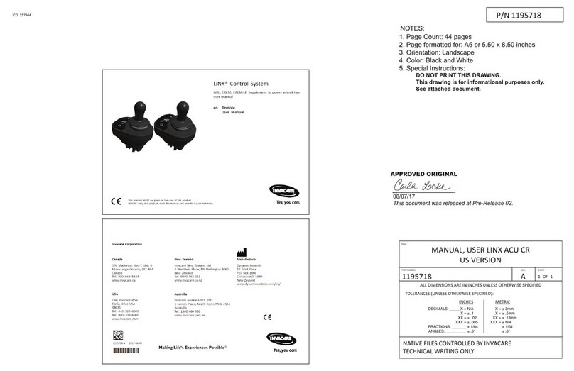 Invacare LINX ACU user manual