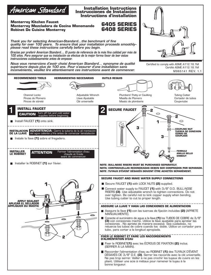 American Standard Monterrey 6405 Series User manual American Standard Monterrey 6405 Series User manual