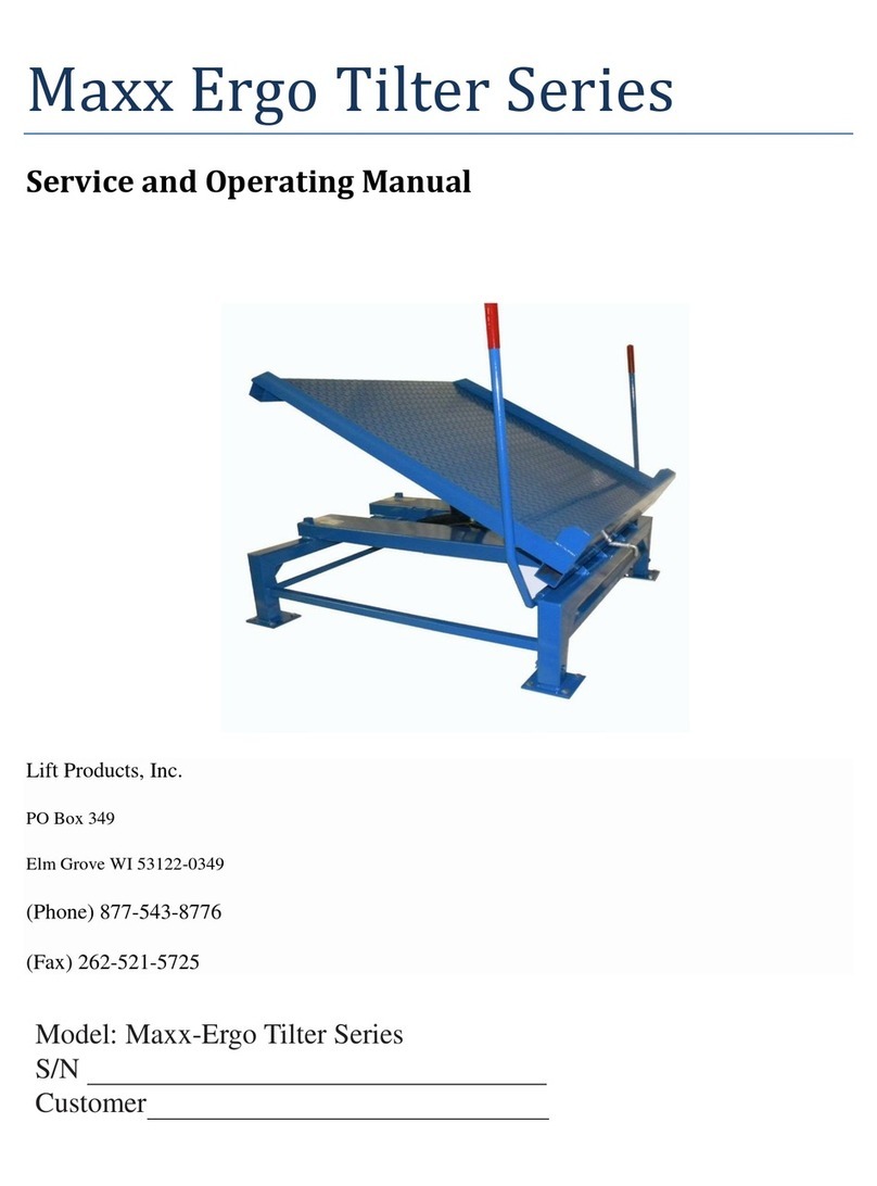 Lift Products Maxx-Ergo Tilter Series Service and operating manual