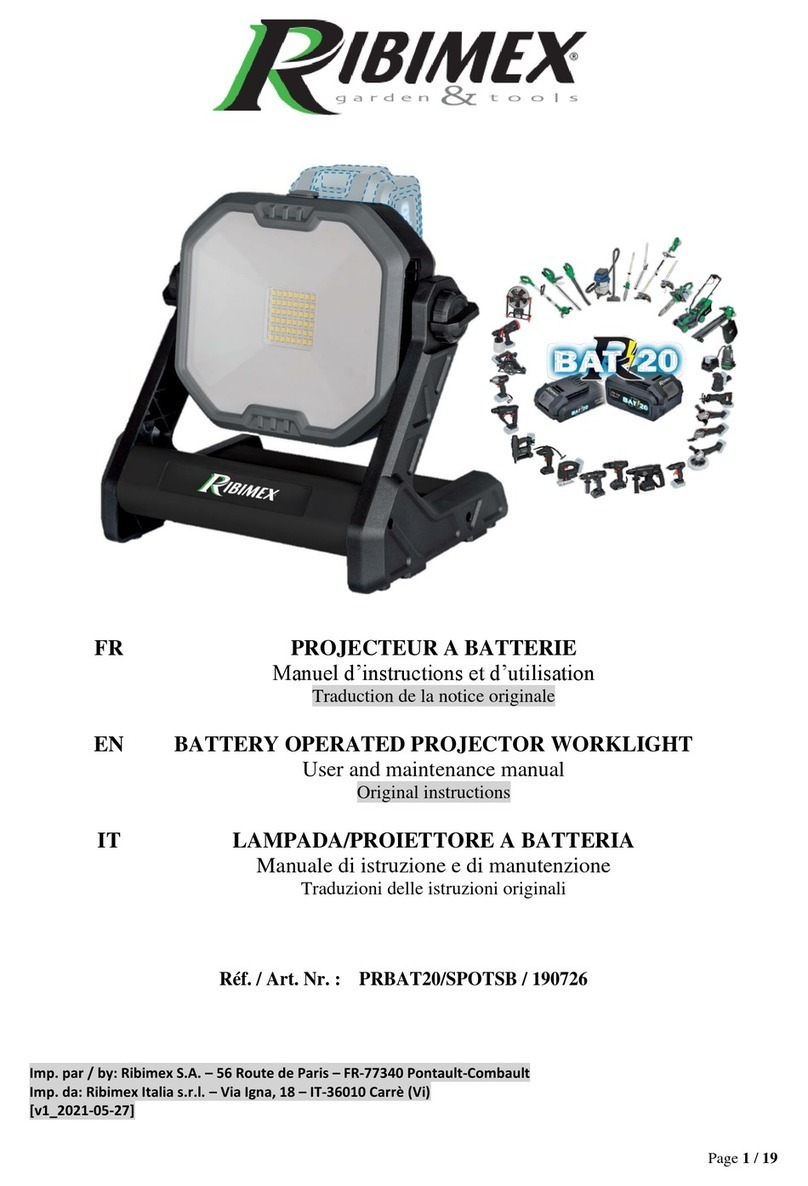 Ribimex PRBAT20/SPOTSB User and maintenance manual